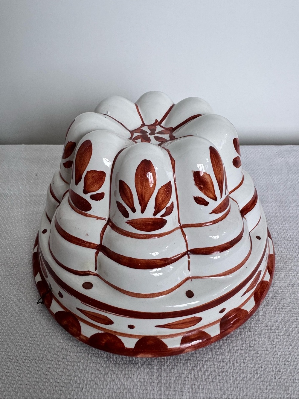 Hand-Painted Vintage Ceramic jelly mold made in Italy